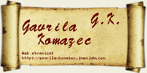 Gavrila Komazec vizit kartica